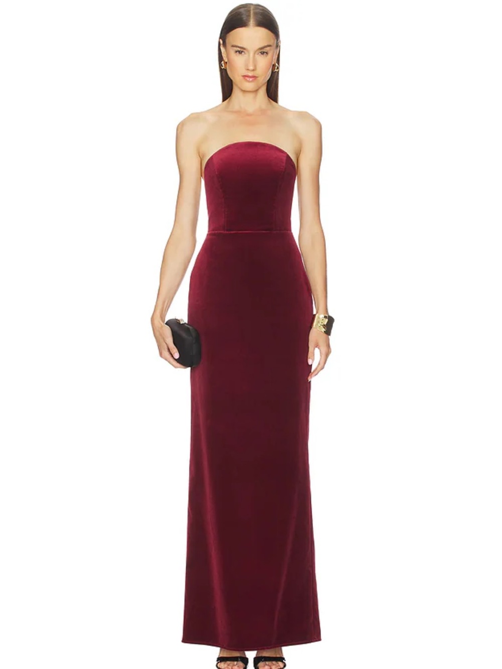 x REVOLVE Anjelique Velvet Gown in Burgundy
